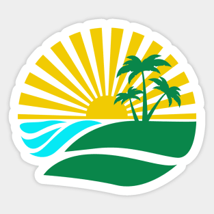 Sunset Over The Beach Sticker